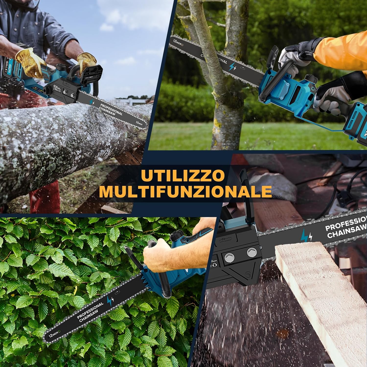 Rinoxar Motosega X13(12 pollici，2×4000mAh）