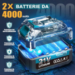 Rinoxar Motosega X9 2IN1（8 pollici，2×4000mAh ，ASTA TELESCOPICA）