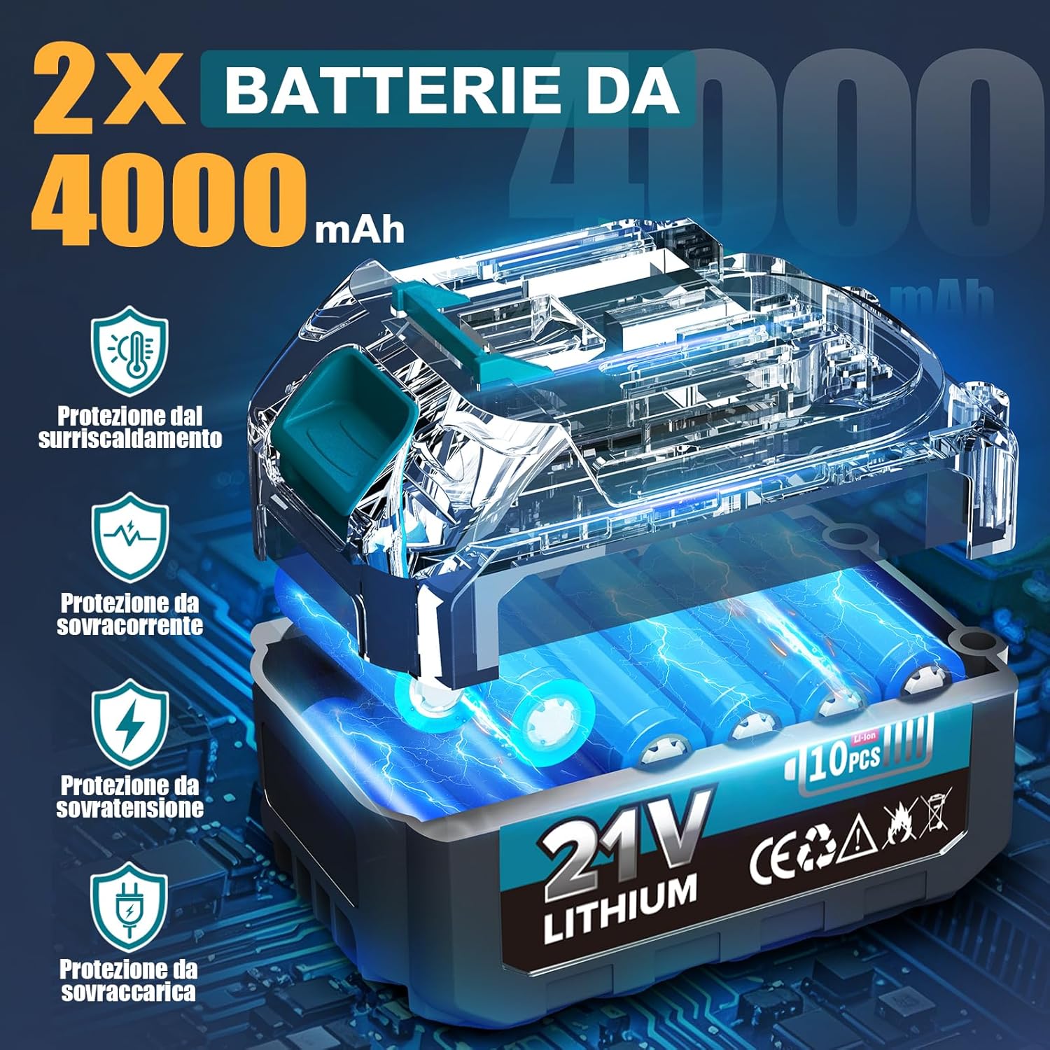 Rinoxar Motosega X9 2IN1（8 pollici，2×4000mAh ，ASTA TELESCOPICA）