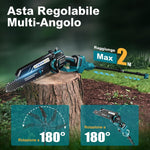 Rinoxar Motosega X9 2IN1（8 pollici，2×4000mAh ，ASTA TELESCOPICA）