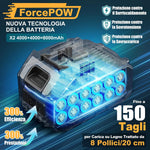 Rinoxar Motosega X9 （ 8 pollici， 2×4000mAh）