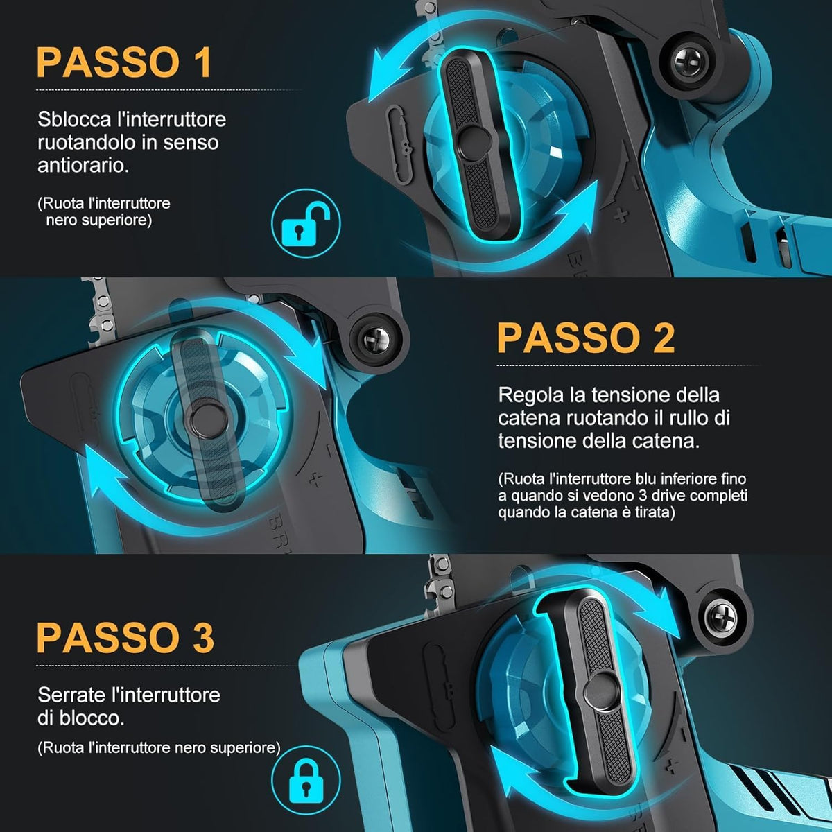 Rinoxar Motosega X9 Pro（8 pollici， 2×4000mAh）