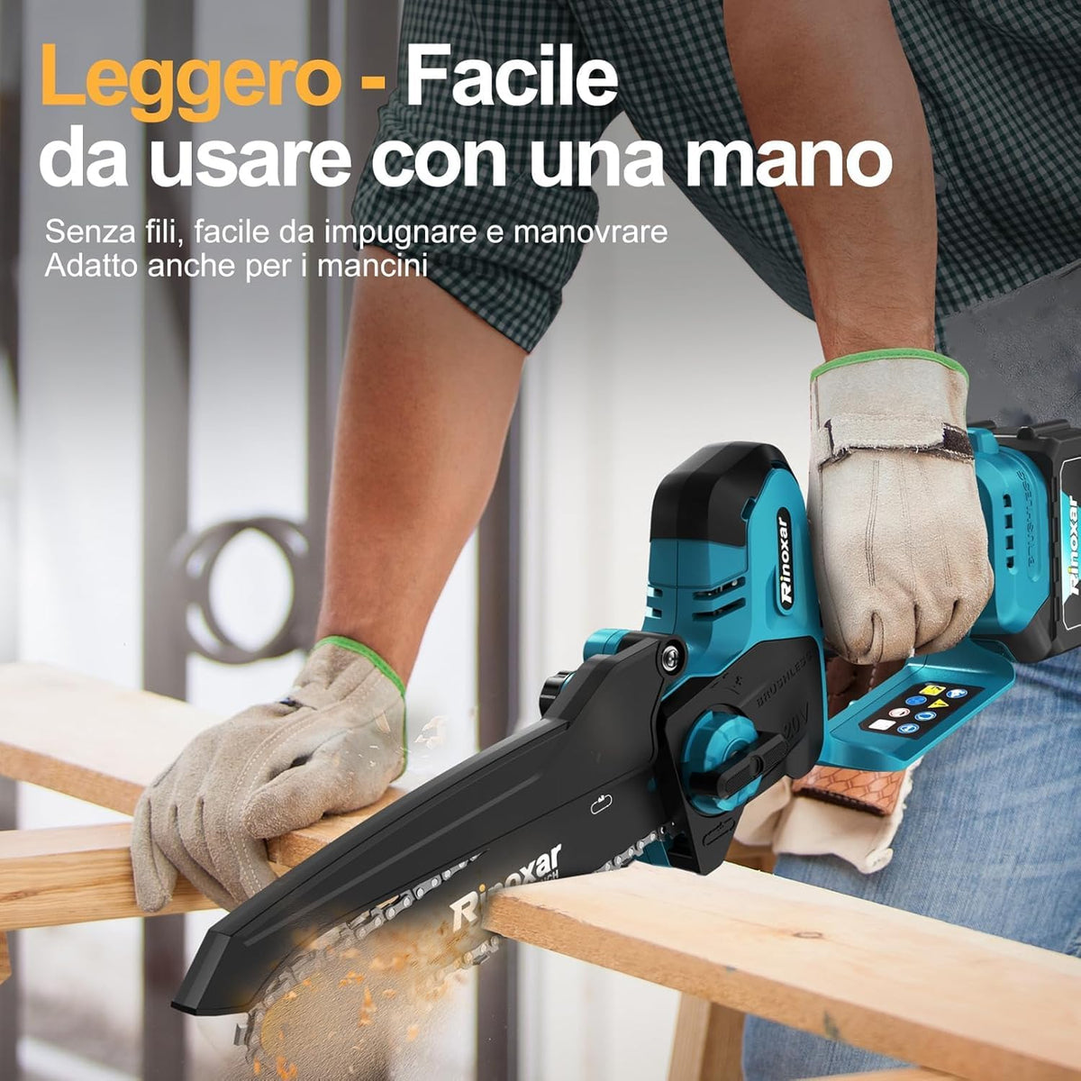 Rinoxar Motosega X9 Pro（8 pollici， 2×4000mAh）