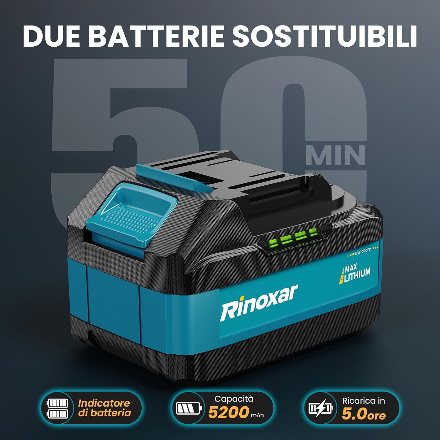 Rinoxar Soffiatore ad Aria X20 (5200 mAh,Getto d’aria potente)