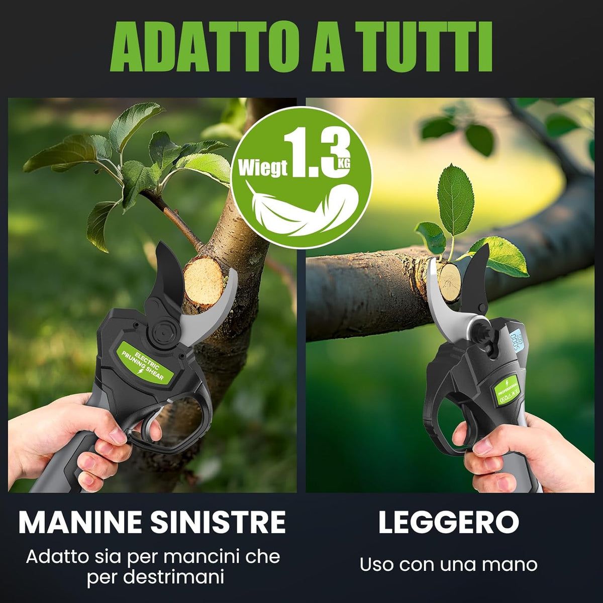 Rinoxar VerdeCut Pro 21V/2.0Ah Batteria 40 mm Brushless Cesoie