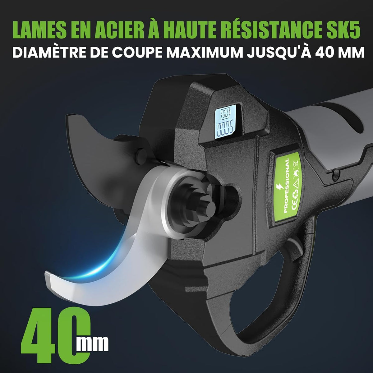 Rinoxar VerdeCut Pro 21V/2.0Ah Batteria 40 mm Brushless Cesoie