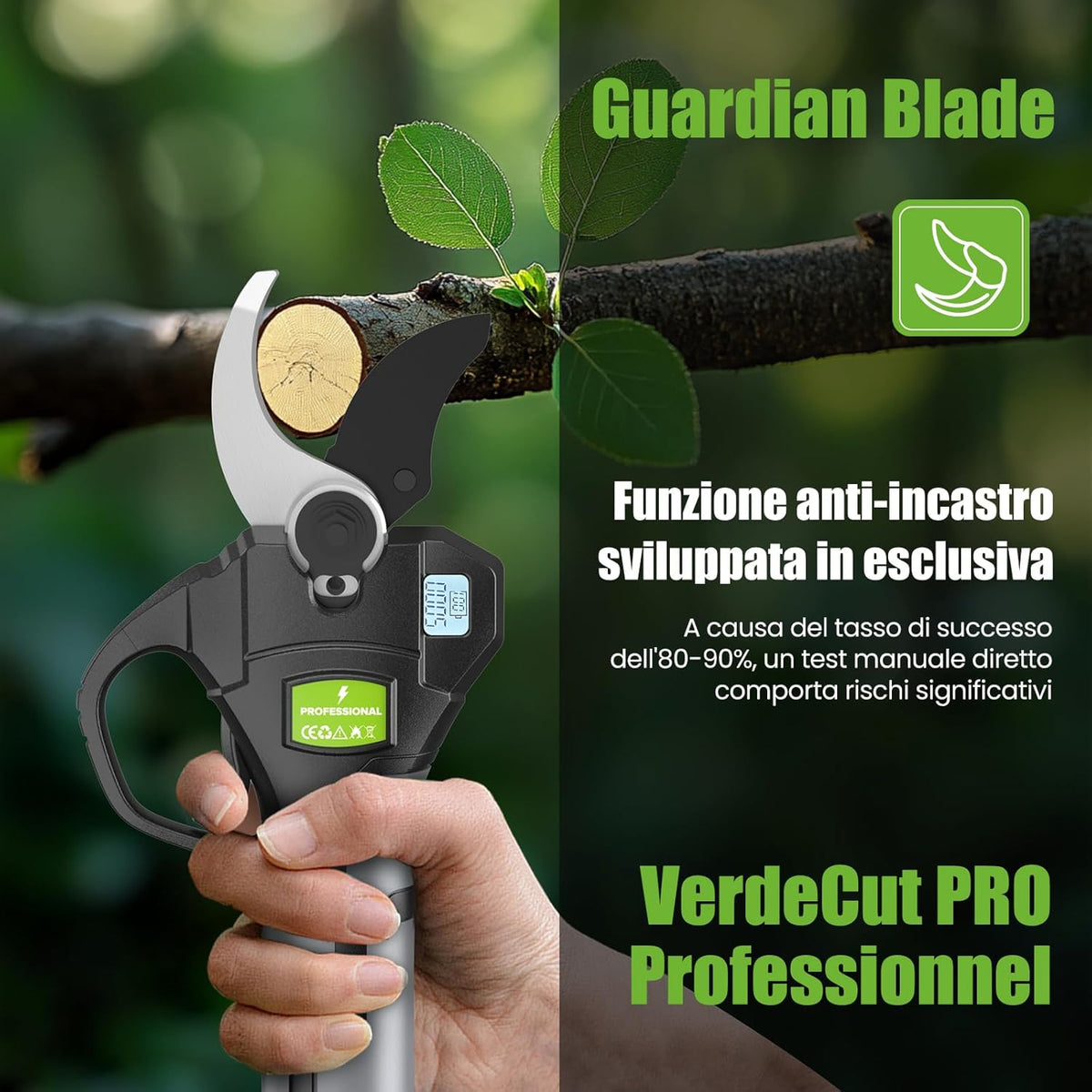 Rinoxar VerdeCut Pro 21V/2.0Ah Batteria 40 mm Brushless Cesoie